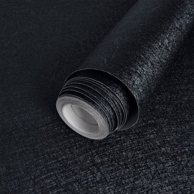 Orren Ellis Embossed Solid Black Contact Paper Textured ...